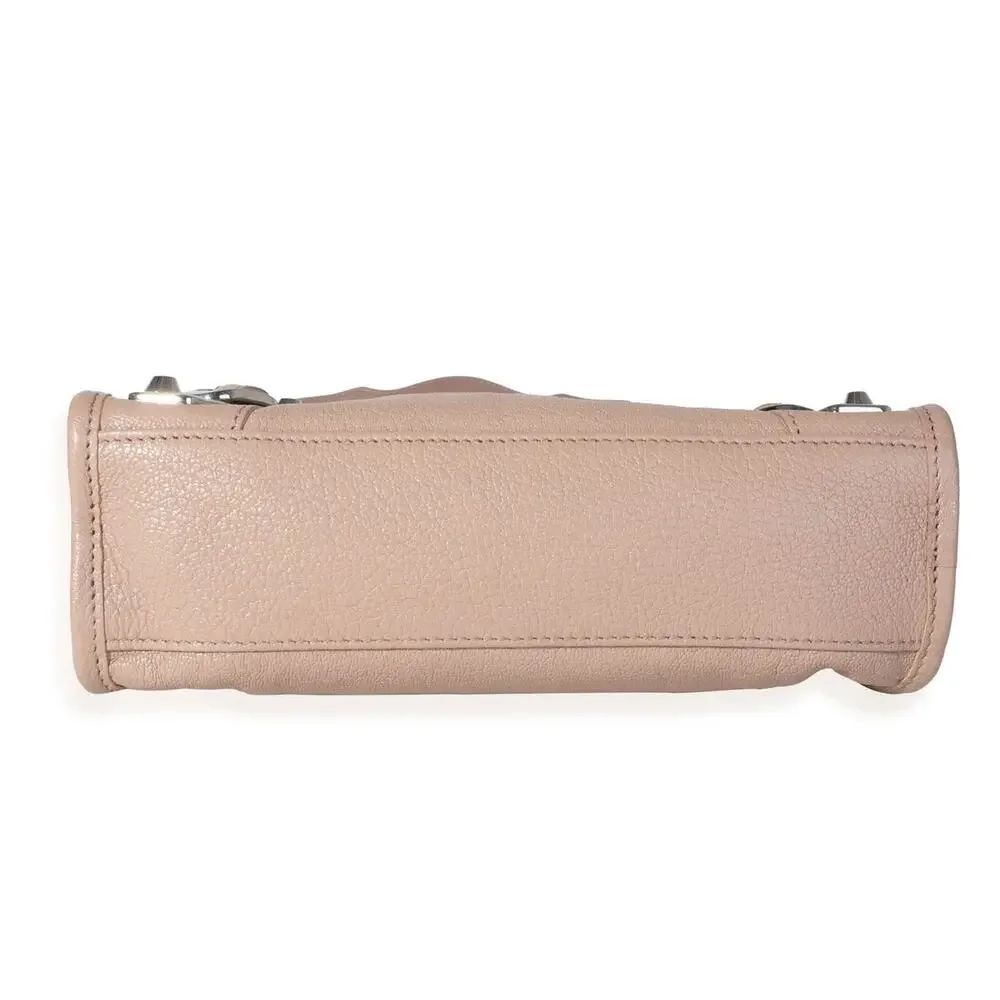 Balenciaga Rose De Sables Chèvre Leather Metallic Edge City 2Way Bag